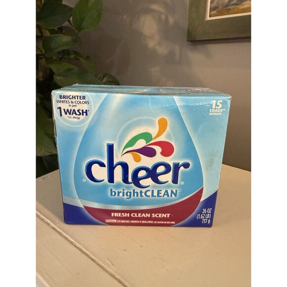 Cheer Bright Clean Powder Laundry Detergent Fresh Clean Scent 26 oz 15 Load NOS - Picture 1 of 7